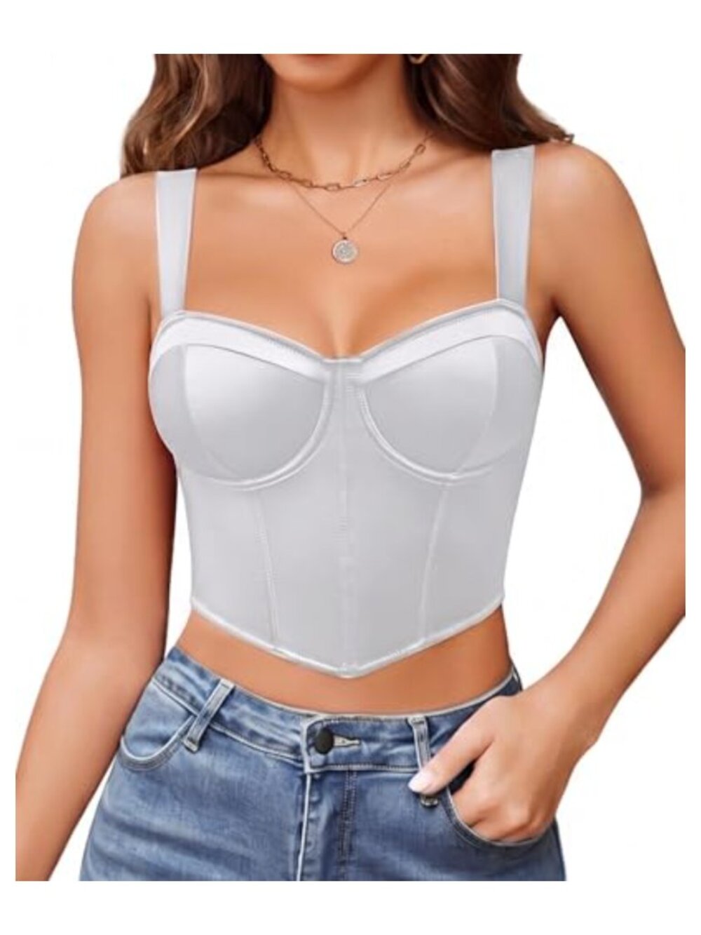 Avidlove Women's Corset Top Bustier V-Neck Underwired Bralette Crop